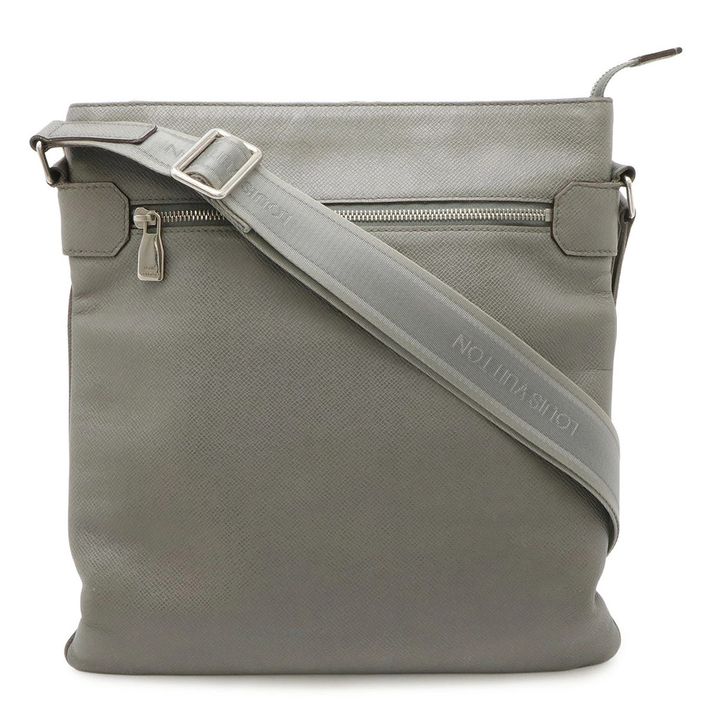 LOUIS VUITTON Taiga Sasha Crossbody Bag Calf Leather Glacier Gray